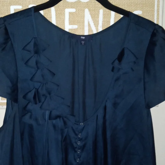 Gap XL dark blue green blouse NWOT - Picture 3 of 7